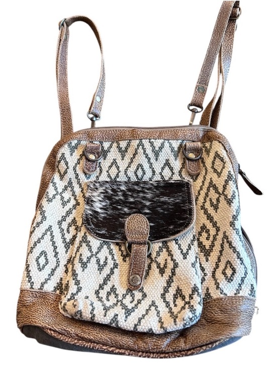 Myra Bag Handbags - Myra Aztec Backpack Western Convertible Leather Cotton